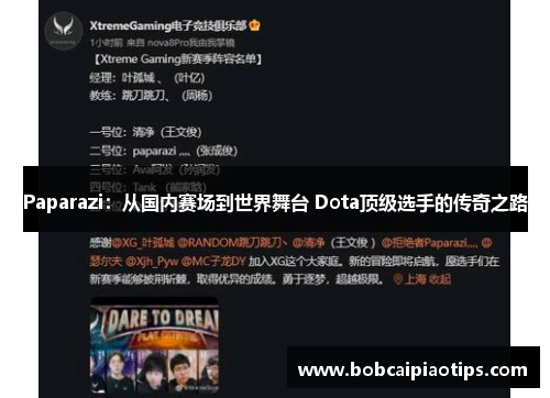 Paparazi：从国内赛场到世界舞台 Dota顶级选手的传奇之路